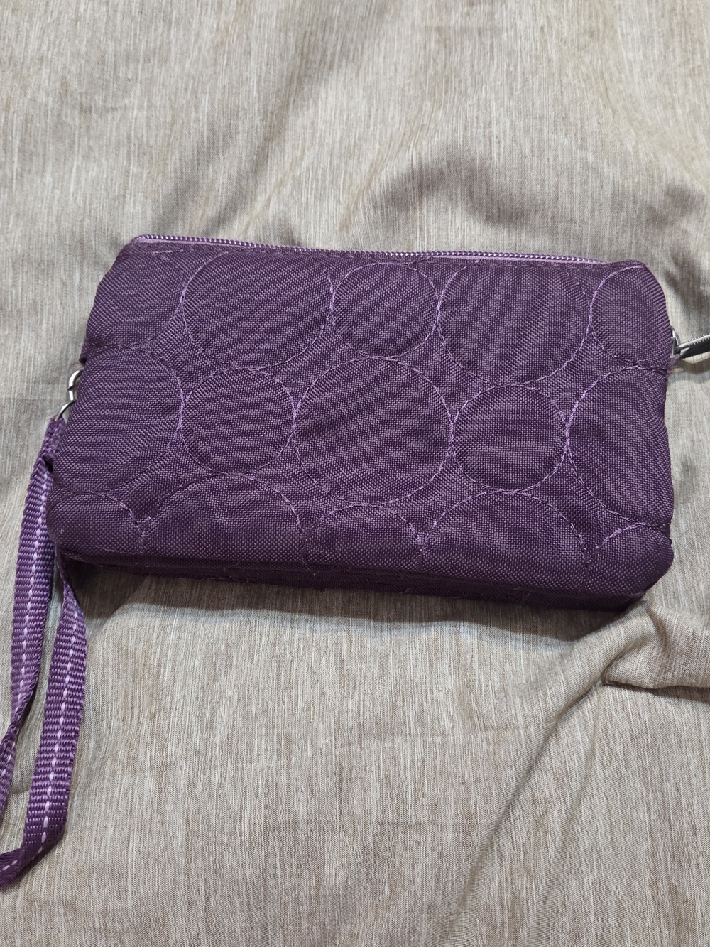 Thirty One Quilted Purple Wristlet Clutch with Wrist Strap